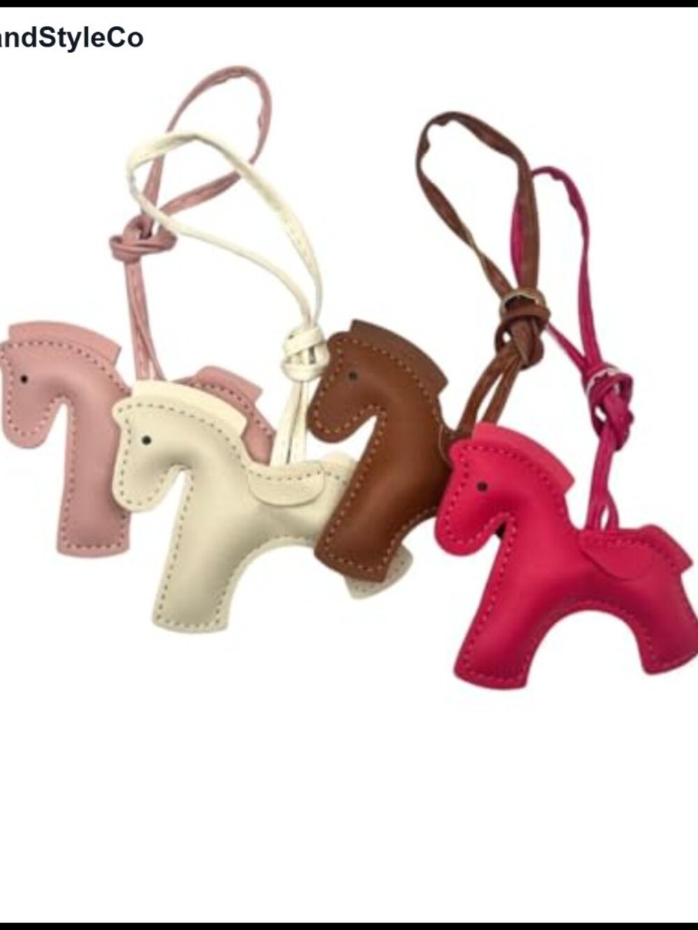 Leather Purse Charms 4-Piece Set Horse Keychain Bag Accessory